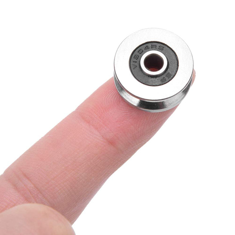 V Groove Ball Bearing, 10pcs V1804 Track Roller Bearing Guide Rail Bearing, 4mm ID, 18mm OD, for Motor, Toys, Model, Instrument and Meter, Communication Equipment