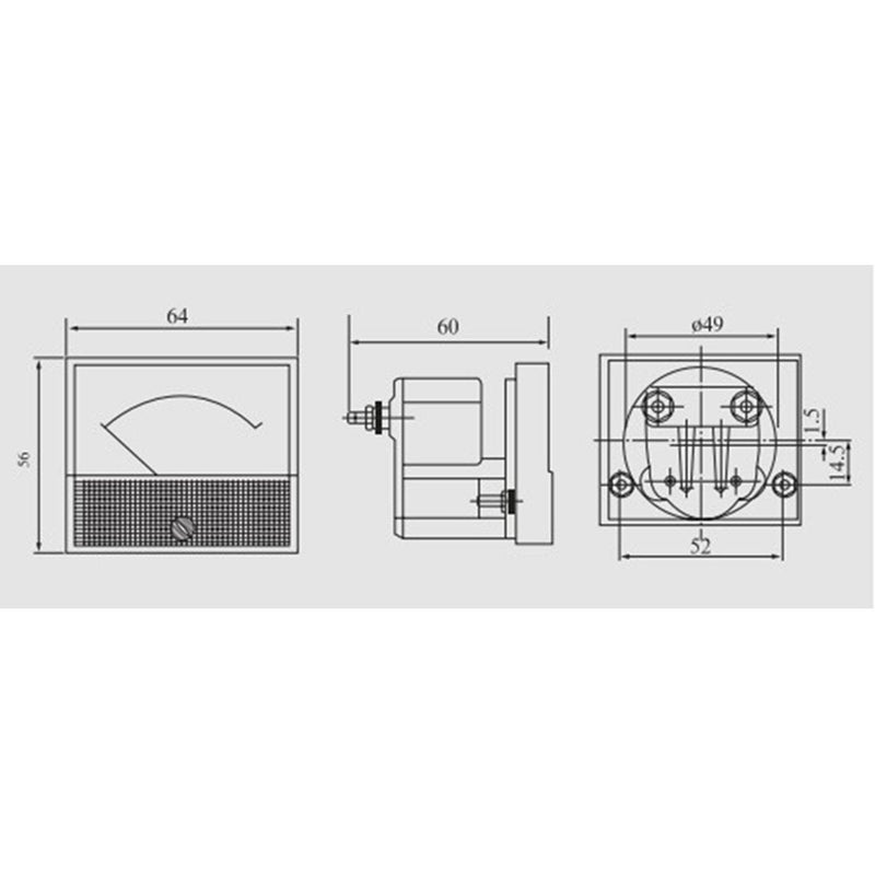 uxcell Analog Current Panel Meter DC 0-2A 85C1 Ammeter 64x60x56mm for Circuit Testing Charging Battery Ampere Tester Gauge Pack of 1