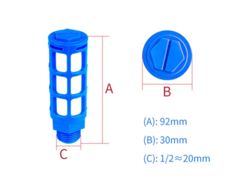 Pneumatic silencer 1/2" set of 3 industrial quality