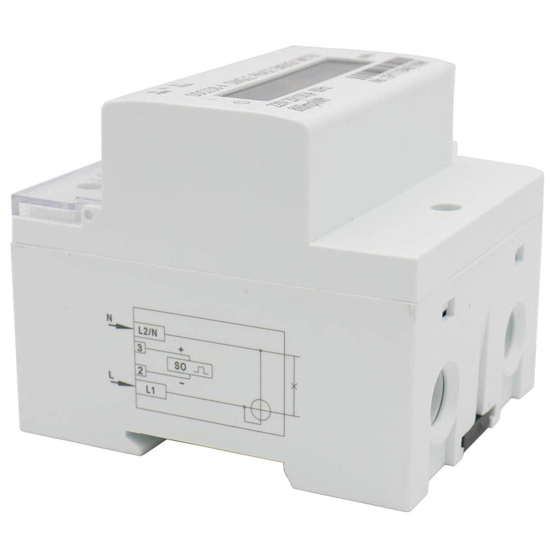 Baomain DDS238-4 20(100) Single Phase DIN-rail Type Kilowatt Hour kwh Meter 220V 60Hz 20(100) A 1pcs