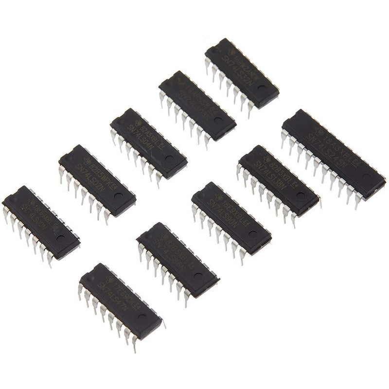 Bridgold 20pcs 10 Types 74LSxx Series Low-Power Schottky Logic ICï¼ŒDigital Integrated chipï¼ŒIncluding:74LS00 74LS02 74LS04 74LS08 74LS32 74LS47 74LS86 74LS90 74LS138 74LS245 Each 2 pcs.