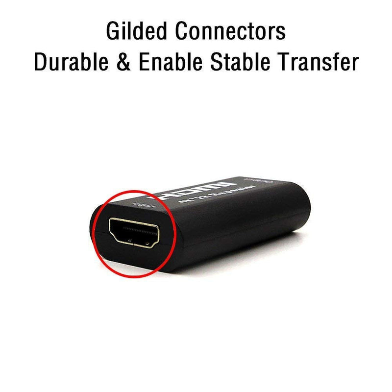 lakpad HDMI Repeater 4K UHD HDMI Female to Female HDMI Amplifier 40' HDMI Extender Up to 40 Meters Lossless Transmission for Oculus Rift and More