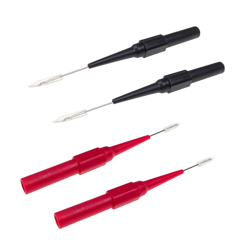 Peakelect 10PCS Insulated Wire Piercing Probe Automotive Back Probe Non-Destructive Multimeter Puncture Test Probe 0.7mm Needle Pin with 4mm Banana Socket, Red Black