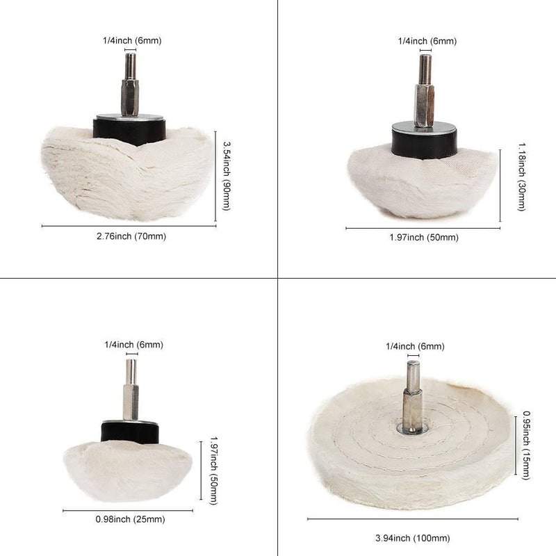Buffing Polishing Wheel For Drill - 8Pcs Polishing Wheel Cone/Column/Mushroom/T-shaped Wheel Grinding Head With 1/4 Handle For Manifold / aluminum / stainless steel / chrome etc.
