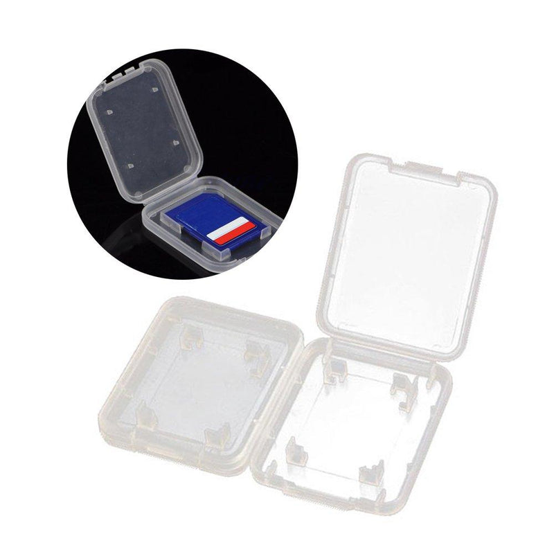 10 Pcs Plastic Memory Card Storage Case Compatible with SD MMC/SDHC PRO Duo White