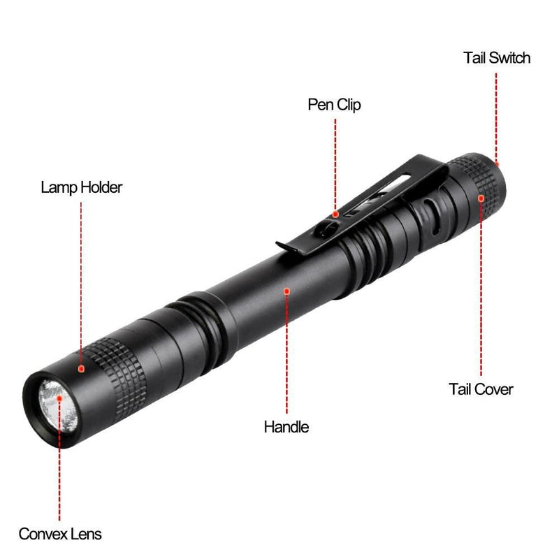 Pen Flashlight, 10PCS Led Penlight,500 Lumens with Clip Mini Medical Penlight 10pcs #014-A
