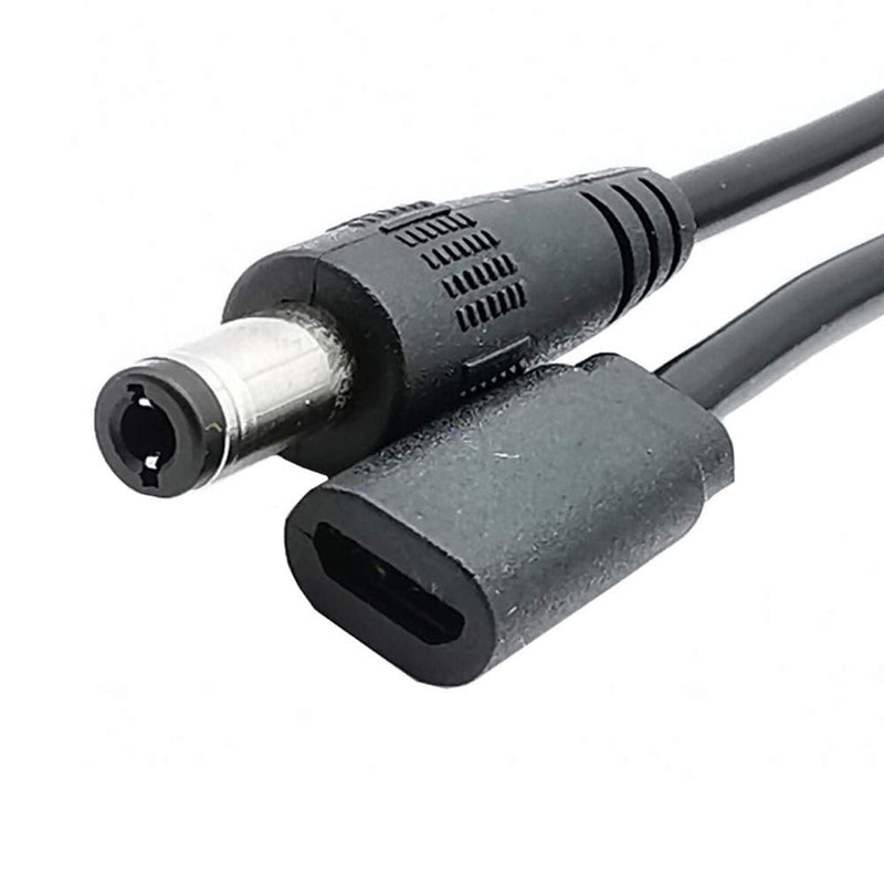 MMNNE 8inch DC 5.5mm x 2.5mm Male to Micro USB 5pin Female DC Power Supply Extension Adapter Cable 22AWG 3A
