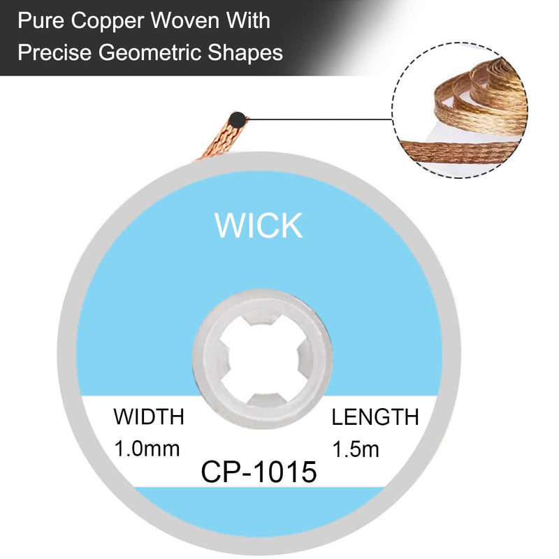 Xiatiaosann Desoldering Braid Desoldering Wire Soldering Wick Desoldering Braid Wire Solder Tool Pack of 7 for Soldering Circuit Boards, 1.5 Meter Length (1.0/1.5/2.0/2.5/3.0/3.5/4 mm)