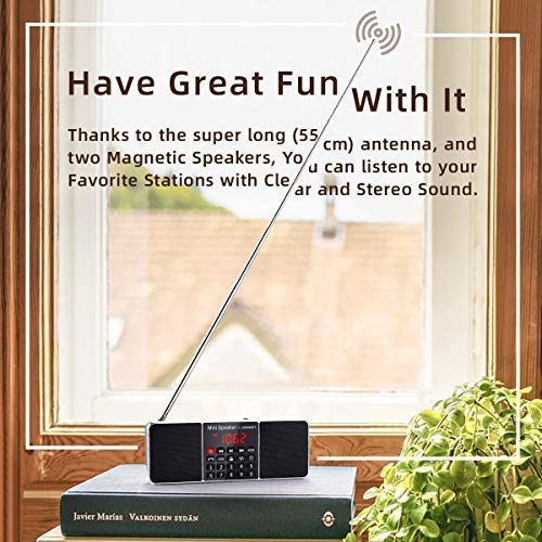 PRUNUS J-288 AM FM Bluetooth Radio, J-328 Small Portable Pocket Battery Operated Radio