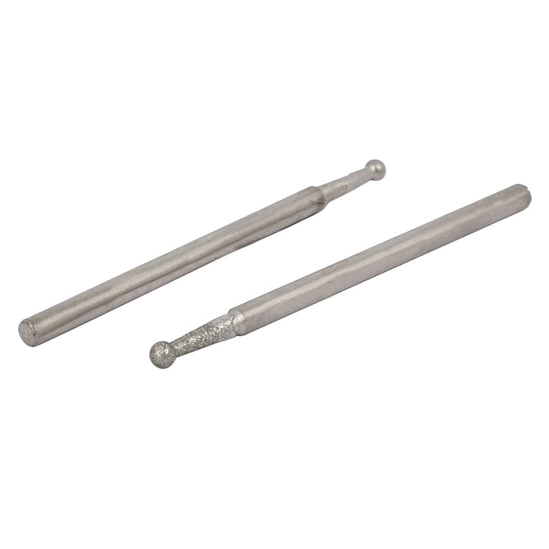 sourcing map 20 pieces 2.35 mm shank 2 mm diameter diamond head ball grinding mounted bit DE de 2 mm