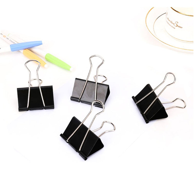 DSTELIN Large Binder Clips 1.6Inch (24 Pack), Big Paper Clamps Clips for Office Supplies, 1.6Inch/41mm Width, 0.7Inch/18mm Capacity, Black