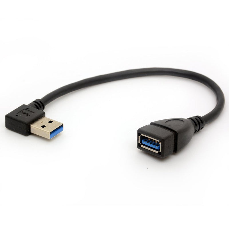 BSHTU USB 3.0 Extension Cable Angle 90 Degree Adapter Type A Male to Female High Speed Connection, Super Fast 5Gbps Data Transfer Sync Charger Lead (Left) LEFT