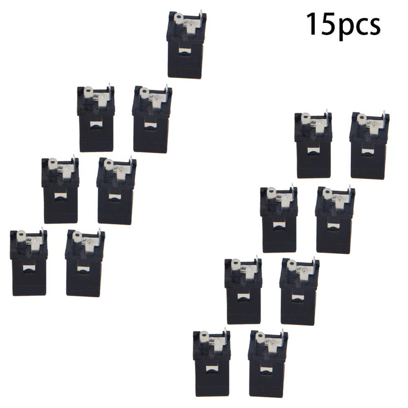 Fielect 15Pcs PCB Mount 5.5mm x 2.1mm 3 Pin Audio Video DC Connector Socket Black DC012A 5.5 x 2.1mm 3 Pin DC012A 15Pcs