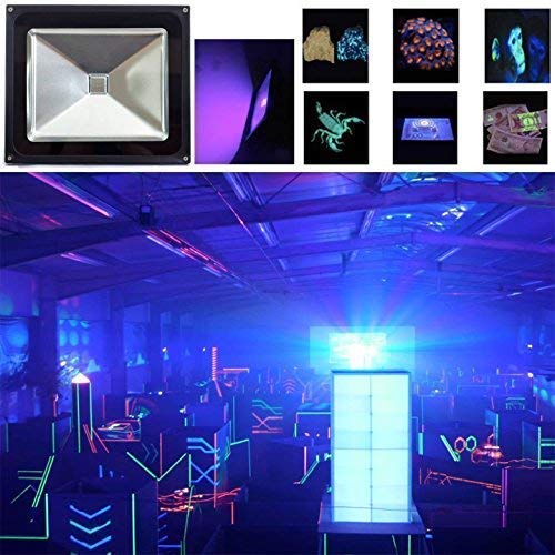 UV LED Black Light, HouLight High Power 10W LED Black Light Flood Light IP65-Waterproof (85V-265V AC) for Blacklight Party Supplies, Neon Glow, Glow in The Dark, Birthdays, Blacklights, Curing 10 Watts