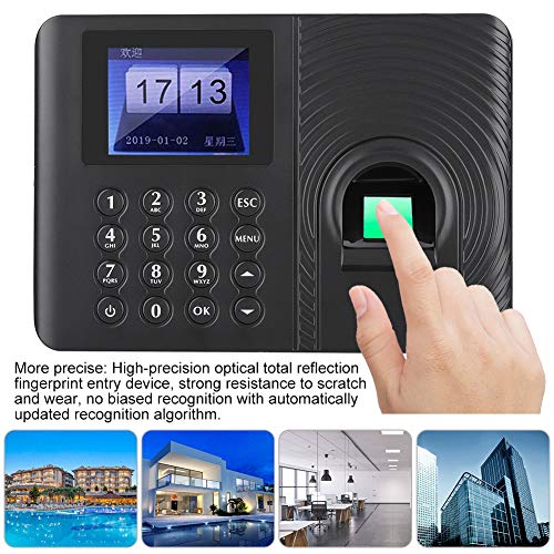 Sanpyl Biometric Fingerprint Attendance Machine Time Attendance Clock Employee Checking-in Recorder Password/Fingerprint Access Control (US Plug) Us Plug