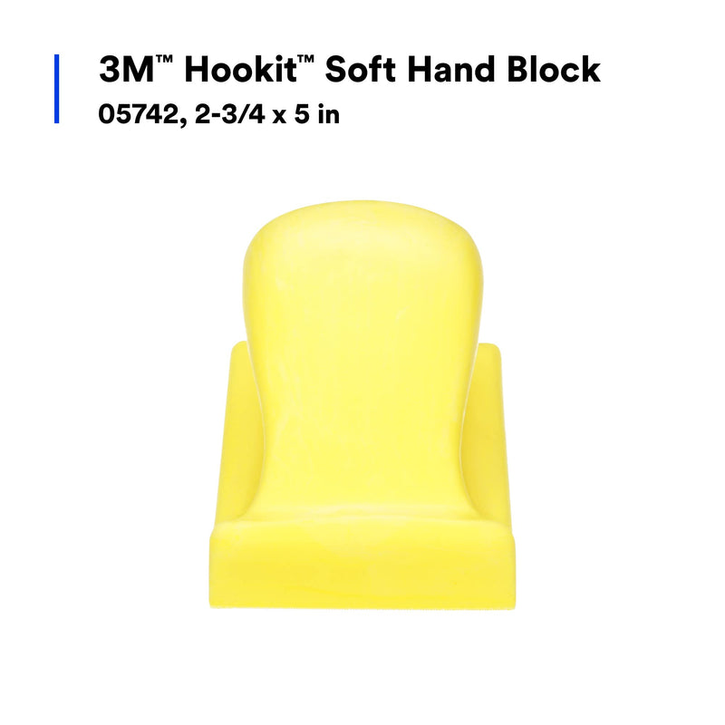 3M Hookit Soft Hand Block 05742, Flexible Molded Foam, Long Lasting, 2-3/4 in x 5 in 1