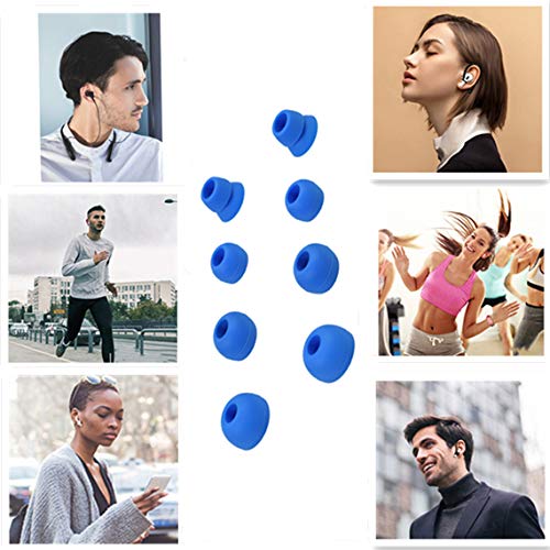 4 Pairs Replacement Silicone Earbuds Ear Tips Compatible with Powerbeats 2 Powerbeats 3 Wireless Beats by dre Headphones(Blue) Blue