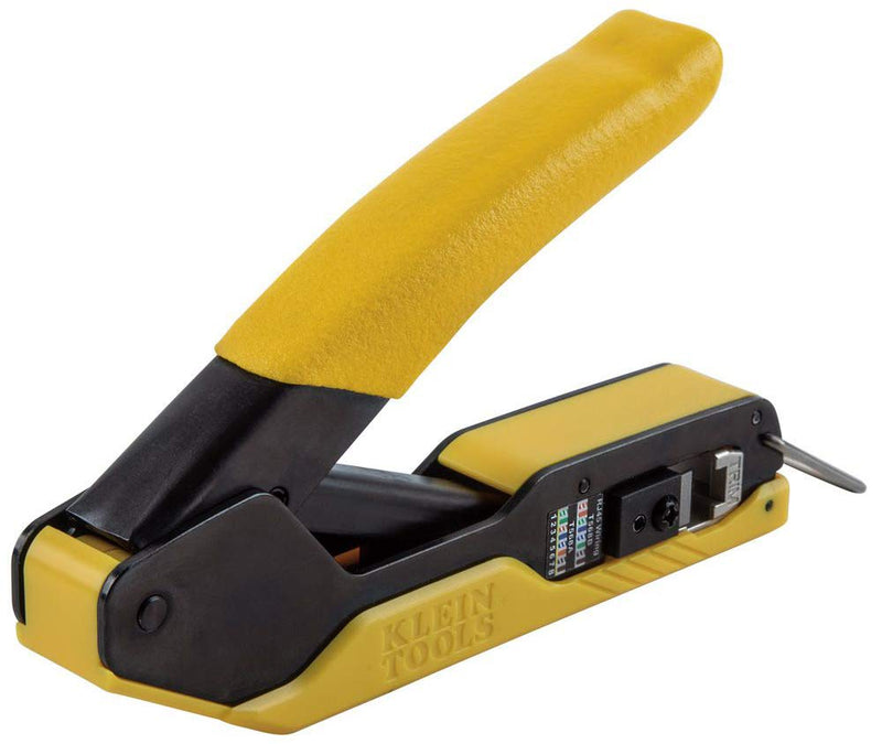 Klein Tools 80017 Data Cable Crimper and Modular Data Plug CAT6 50-Pack Tool Kit, Pass-Thru Installation Tool Kit, 2-Piece Crimper + 50 RJ45 Plugs