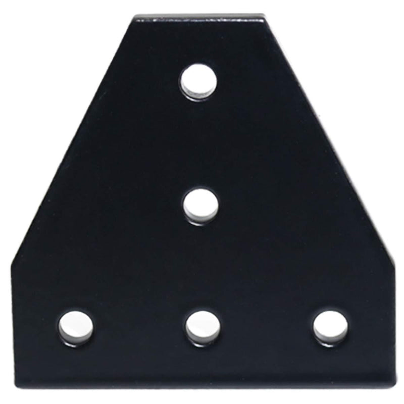 KOOTANS 10pcs 2020 Series Black 5 Hole T Shape Joint Plates with 50pcs M5 T Nuts + 50pcs M5x8mm Hex Socket Cap Screws + 1pcs Wrench, for Standard 6mm Slot Aluminum Profile 3D Printer Frame