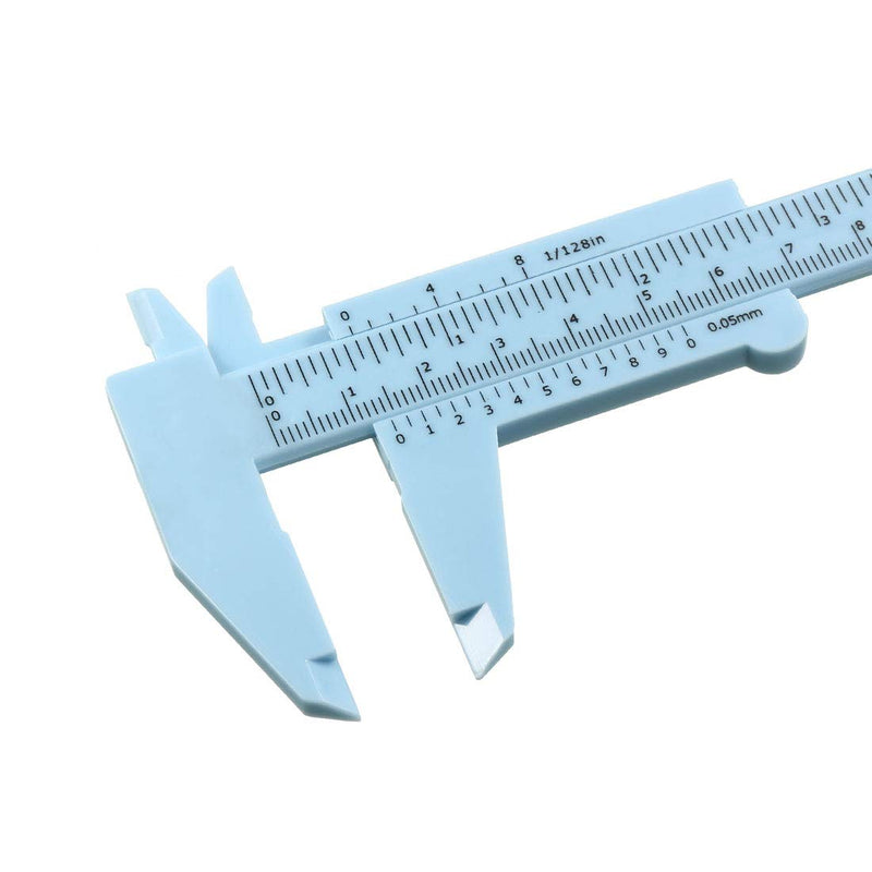 uxcell Vernier Caliper 150mm Mini Double Scale Plastic Metal Ruler Measuring Tool Blue