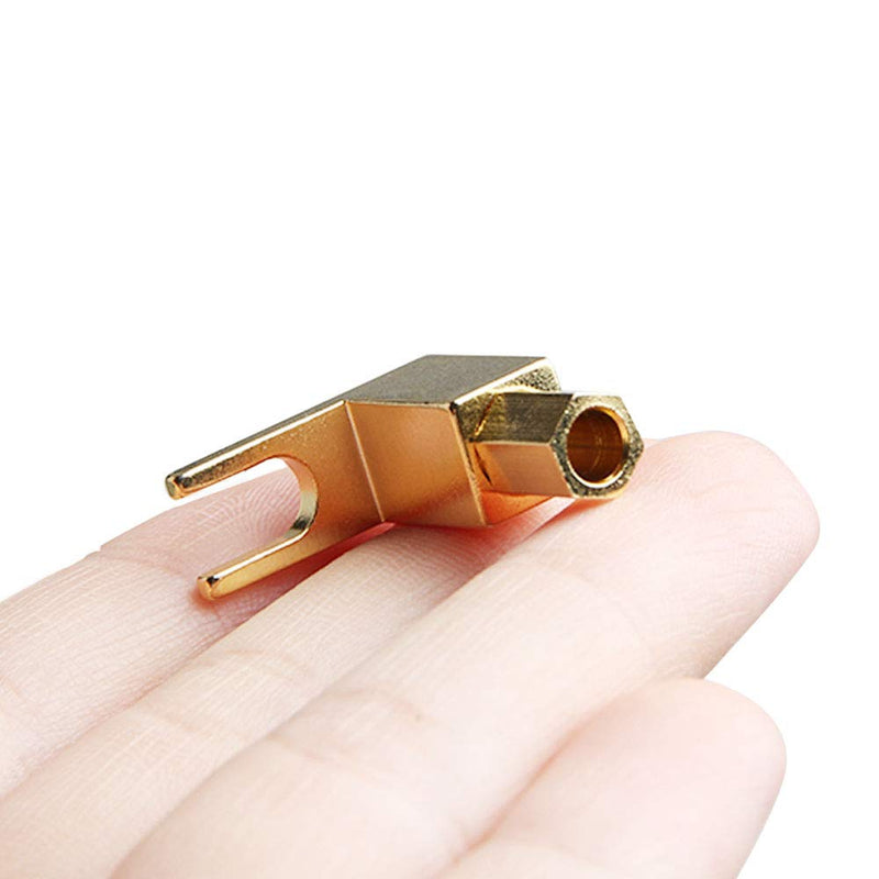 Wixine 4Pcs Hi-Fi Gold Plated Spade Fork Banana Plug for Mcintosh Fisher Eico Adapter