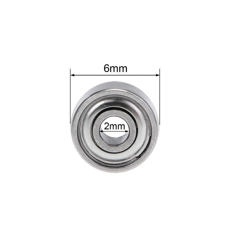 uxcell 692ZZ Deep Groove Ball Bearings 2mm Inner Dia 6mm OD 3mm Bore Double Shielded Chrome Steel Z2 5pcs 2mmx6mmx3mm