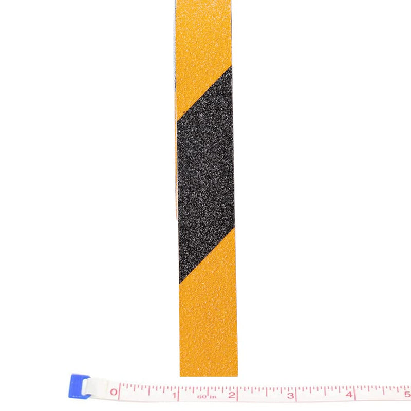 Anti Slip Tape, High Traction,Strong Grip Abrasive, Not Easy Leaving Adhesive Residue, Indoor & Outdoor (1" Width x 190" Long, Black/Yellow) 1" Width x 190" Long