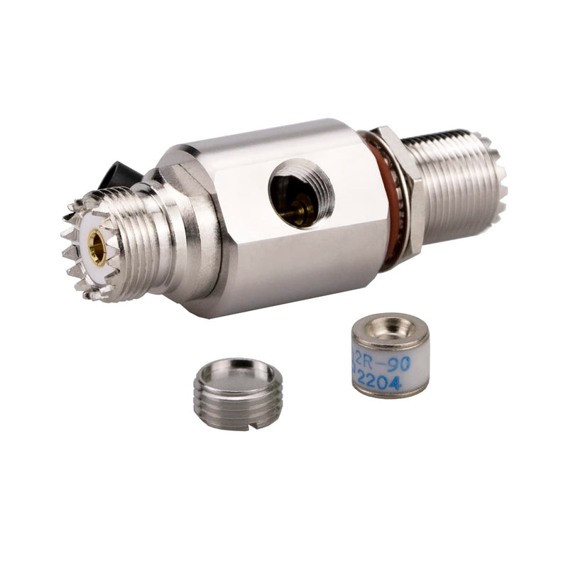 Whisary UHF Lightning Arrestor PL-259 Lightning Surge Protector UHF Female to Female Bulkhead for HAM Radio Gear，CB Ham Two-Way Base Stations