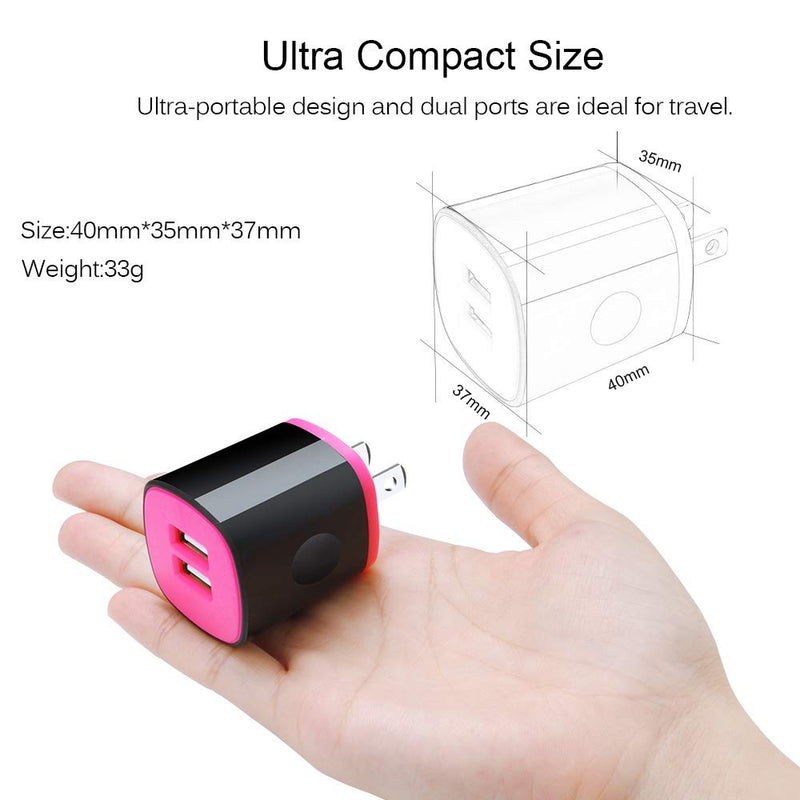USB Type C Charger, AndHot 2-Port Wall Charger Power Adapter +6ft Fast Charge USB C Cable for Samsung Galaxy S22 S21 S20 FE Note 20 Ultra 10 9 S10 S9 A13 A50 A51 A02S A12 A32 A10E A20 A70 A11 A21 A71 Rose