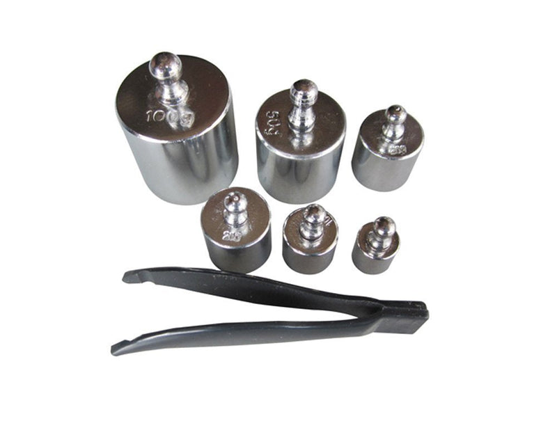 Precision Weight 5g 10g 20g 50g 100g Grams Steel Chrome Calibration Scale Weight Kit Set with Tweezers for Digital Balance Scale, Jewellery Scale