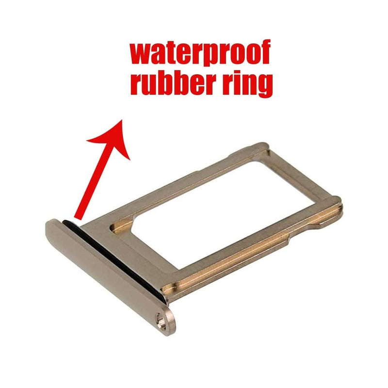 Perzework SIM Card Tray Holder Slot Replacement for iPhone Xs MAX (Gold) with Waterproof Rubber Ring and Eject Pin Gold