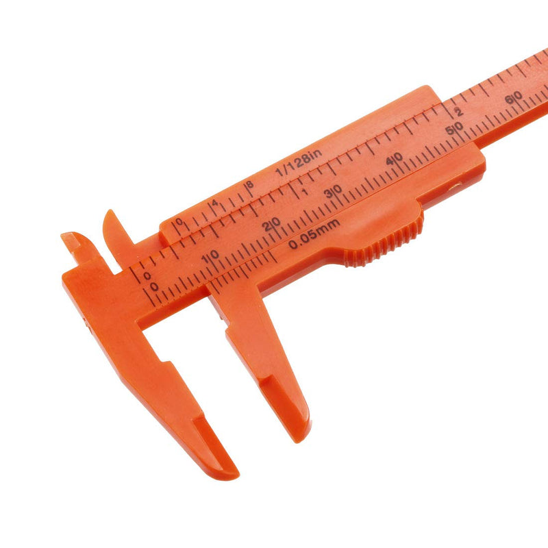 uxcell Vernier Caliper 80mm 3 Inch Metric Mini Double Scale Plastic Ruler Measuring Tool Color Random 2pcs