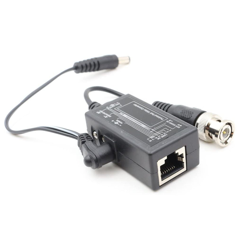 Evertech 4 Pairs (8 pcs) RJ-45 to BNC Converter Video Baluns with Power Connectors for Security CCTV Surveillance Camera