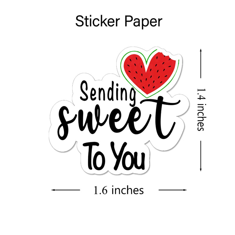 Wailozco 1.5'' Sending Sweet to You Melon Stickers ,Thank You Stickers,Handmade Stickers,Business Stickers,Envelopes Stickers for Online Retailers,Handmade Goods,Small Business,500 Labels Per Roll