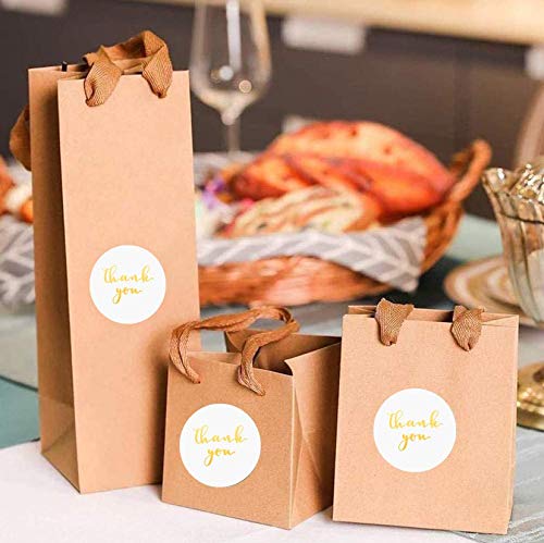 Sticker roll, Business Sticker, Envelope Sticker, Packaging Bag Sticker, Box Sticker, Sealing and Decorative Sticker Gift, 500 Labels per roll (White+Gold) Gold,white