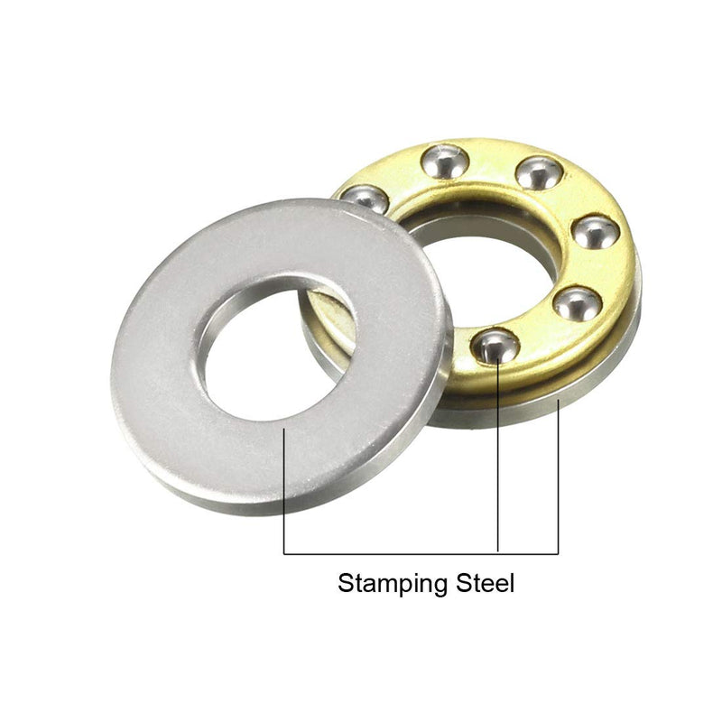 uxcell F7-15M Thrust Ball Bearings 7mm x 15mm x 5mm Chrome Steel Single Direction 4pcs