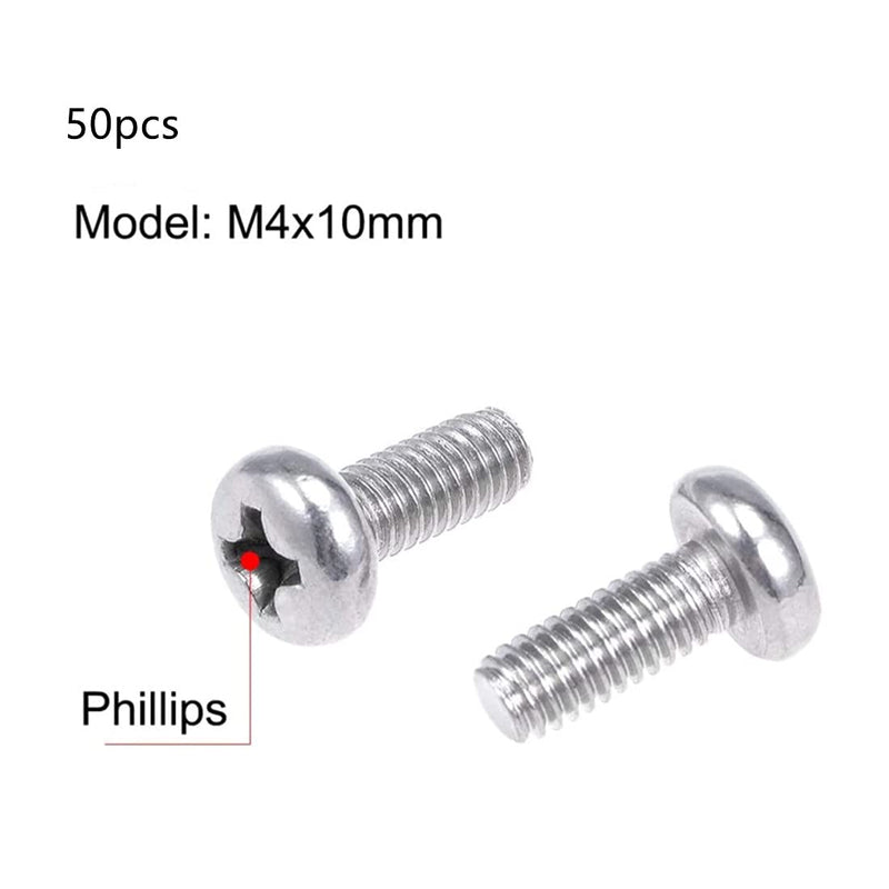 GDQLCNXB 50 Pcs VESA TV LCD Monitor Mounting Phillips Head Screws M4 x 10mm