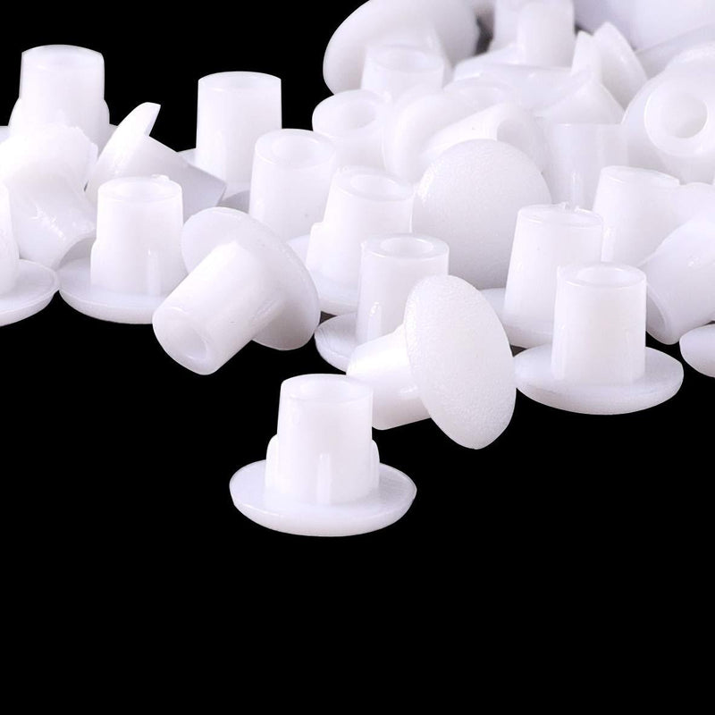 KINMAD 300 Pcs 4.4mm 0.17" Plastic Hole Plug Button Top Blanking Drilling Cover Caps Plugs for Chair Cabinet Cupboard Shelf, White 300 Pieces