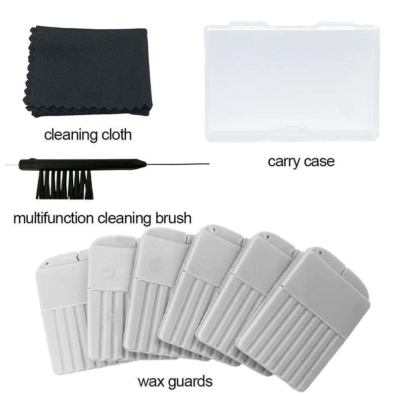 Hearing aid Wax Guards Filters Cerumen Stop Wax Traps for Phonak, Unitron, Widex Hearing aids Cleaner with Cleaning Brush kit Tools and Carry case – 6Packs/48 Filters