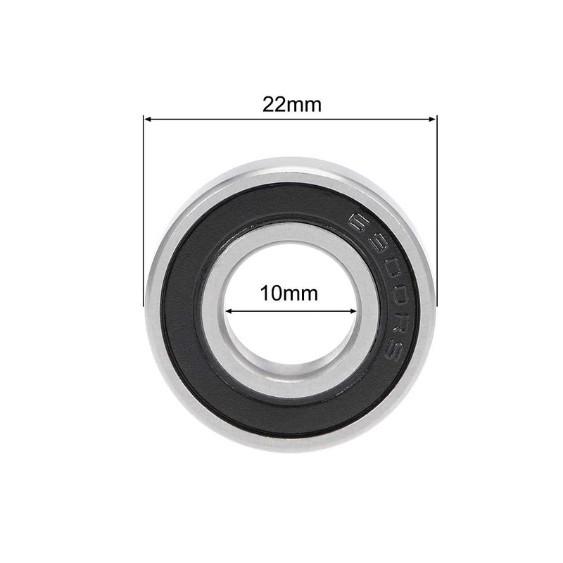 uxcell Deep Groove Ball Bearing 10mm x 22mm x 6mm Double Sealed ABEC3 Bearings 5pcs 10mmx22mmx6mm