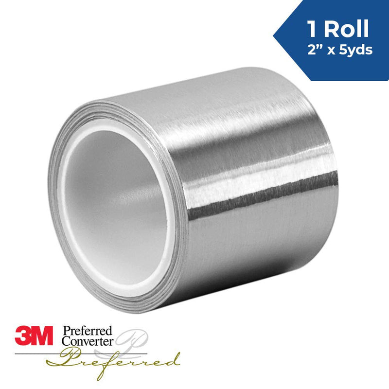 Scotch 3311 Aluminum Foil Tape - 2 in. x 5YD. Vapor Resistant Silver Foil Tape Roll with Thermal Conductivity, Rubber Adhesive