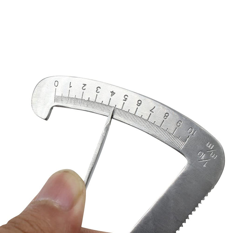 1 Piece Gauge Caliper Dental Gauge Caliper Stainless Steel Dental Gauge Caliper 0-10mm Scale Ruler Jewelry Measuring Calipers Crown Gauge Caliper, Silver