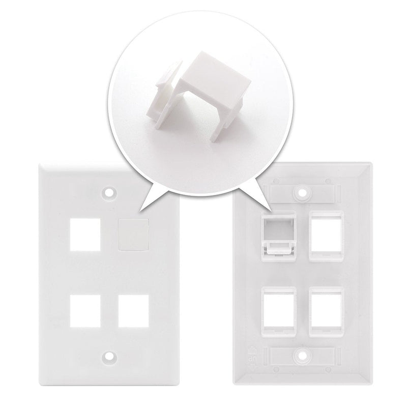 VCE 30-Pack Blank Keystone Jack Inserts for Keystone Wall Plate and Patch Panel - White