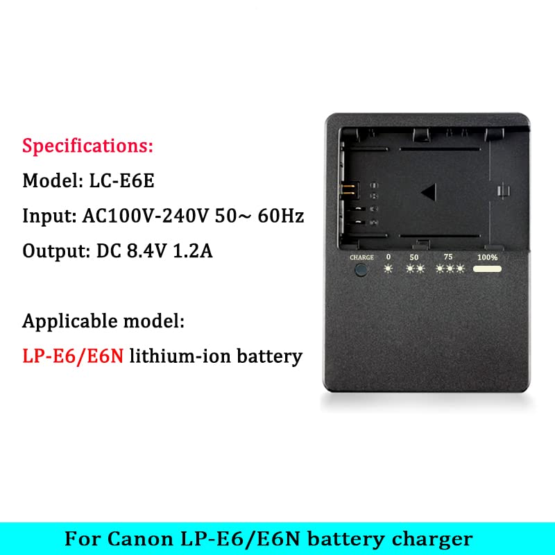 Camulti LC-E6 Battery Charger Fast Charging for Canon LP-E6 LP-E6N Battery EOS 70D 60D 5D Mark III 5D Mark 6D