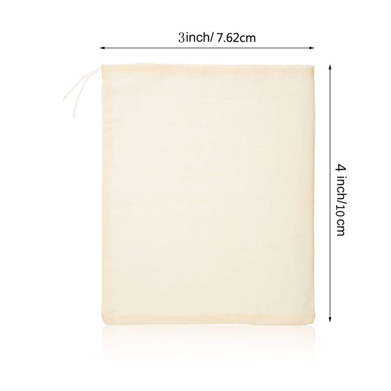 24 Pieces Spice Bags for Cooking Cheesecloth Bags for Straining Reusable Empty Tea Bags Drawstring Soup Bags Muslin Bags (3 x 4 Inch) 3 x 4 Inch