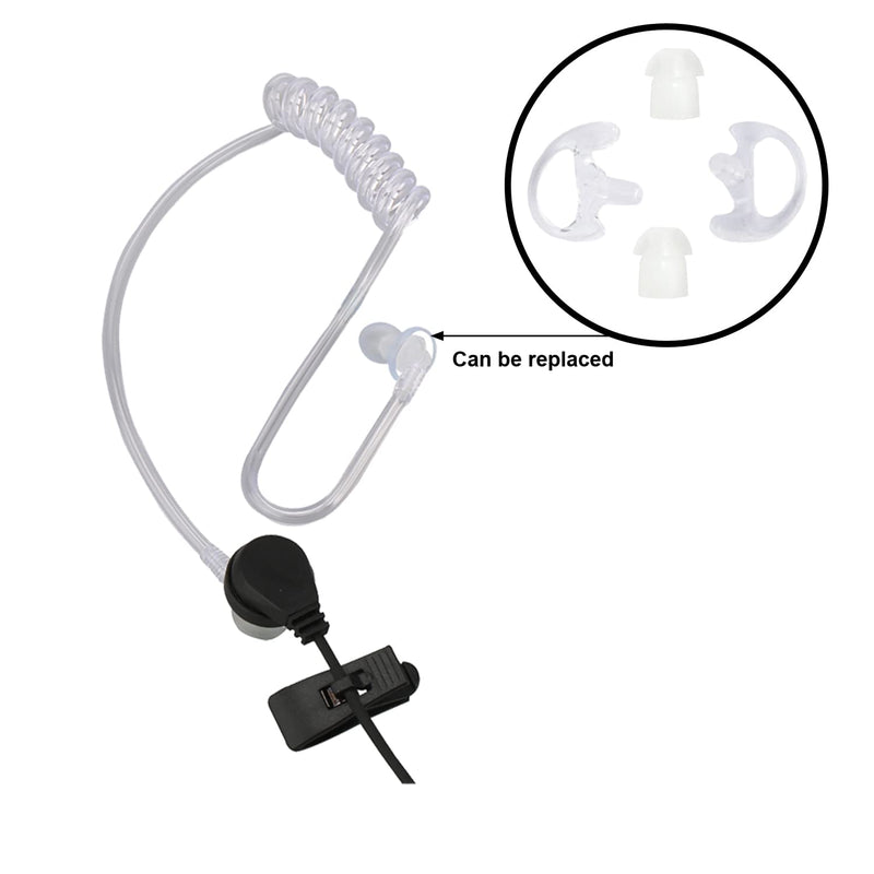 Two Way Radio Earpiece, Walkie Talkie Headset,Transparent Security HeadphonesCompatible Midland AVPH3,for Midland Walkie Talkie with PTT/VOX -Black (Pair) pair