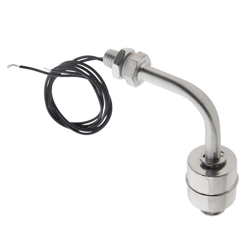 YXQ Angle Float Switch Stainless Steel 26mm Dia L Shaped Water Level Sensor Fish Tank M10,AC110V 10W