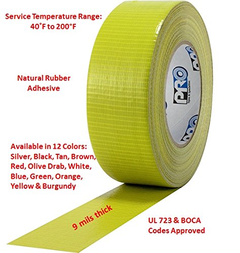 ProTapes Pro Duct 110 PE-Coated Cloth General Purpose Duct Tape, 60 yds Length x 2" Width, Burgundy (Pack of 1)