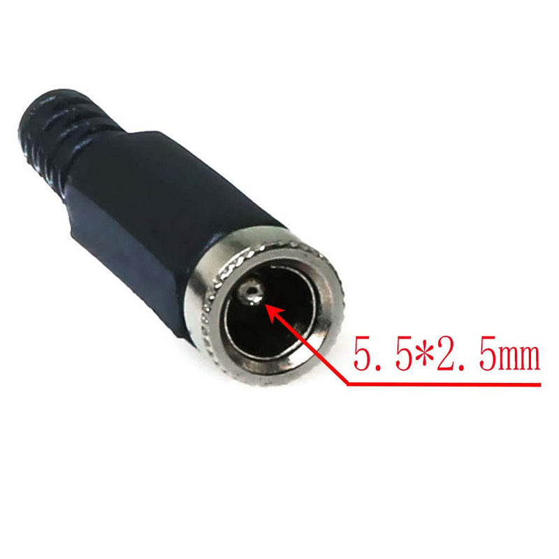 E-outstanding DC Socket 5PCS 5.5mm x 2.5mm Female DC Barrel Jack Solder Power Adapter for CCTV DVR Camera