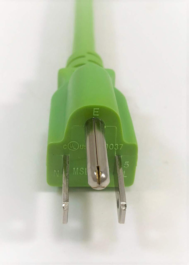 MICRO CONNECTORS UL Approved 6ft 18AWG 10 Amp Power Cord (NEMA 5-15P/ C13) - Green (M05-113ULG) 6 ft NEMA 5-15P/ C13